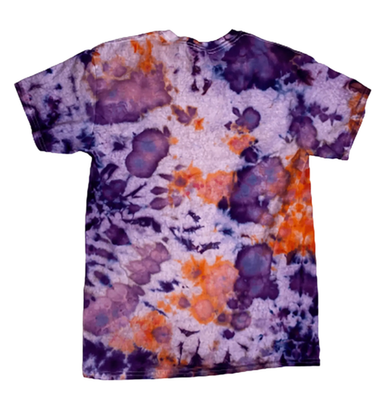 Hand Ice-Dyed Watercolor Tee — Purple & Orange