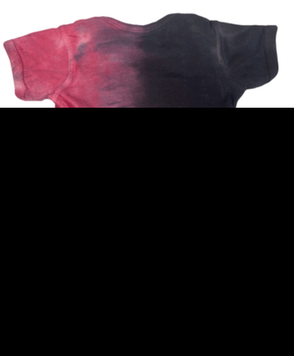 Hand-Dyed Infant Onesie — Pink & Black Split | DC Dyes