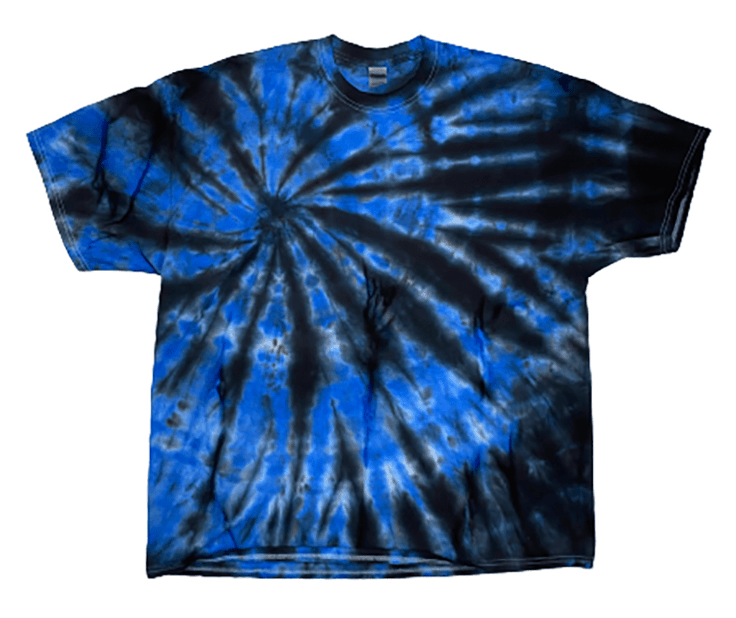 Hand-Dyed Spiral Tee — Electric Blue & Black