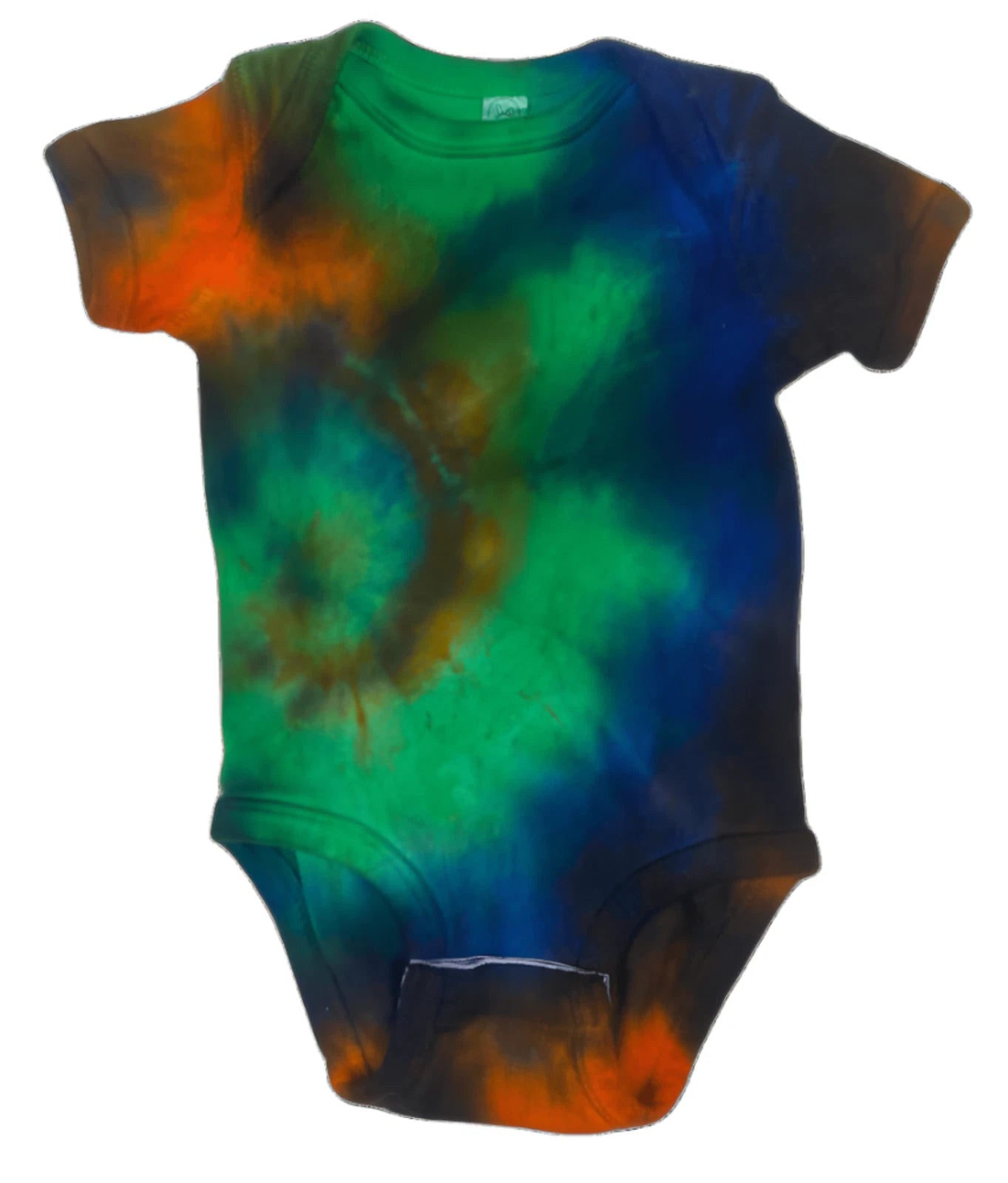 Hand-Dyed Infant Bodysuit — Green, Blue & Orange | DC Dyes