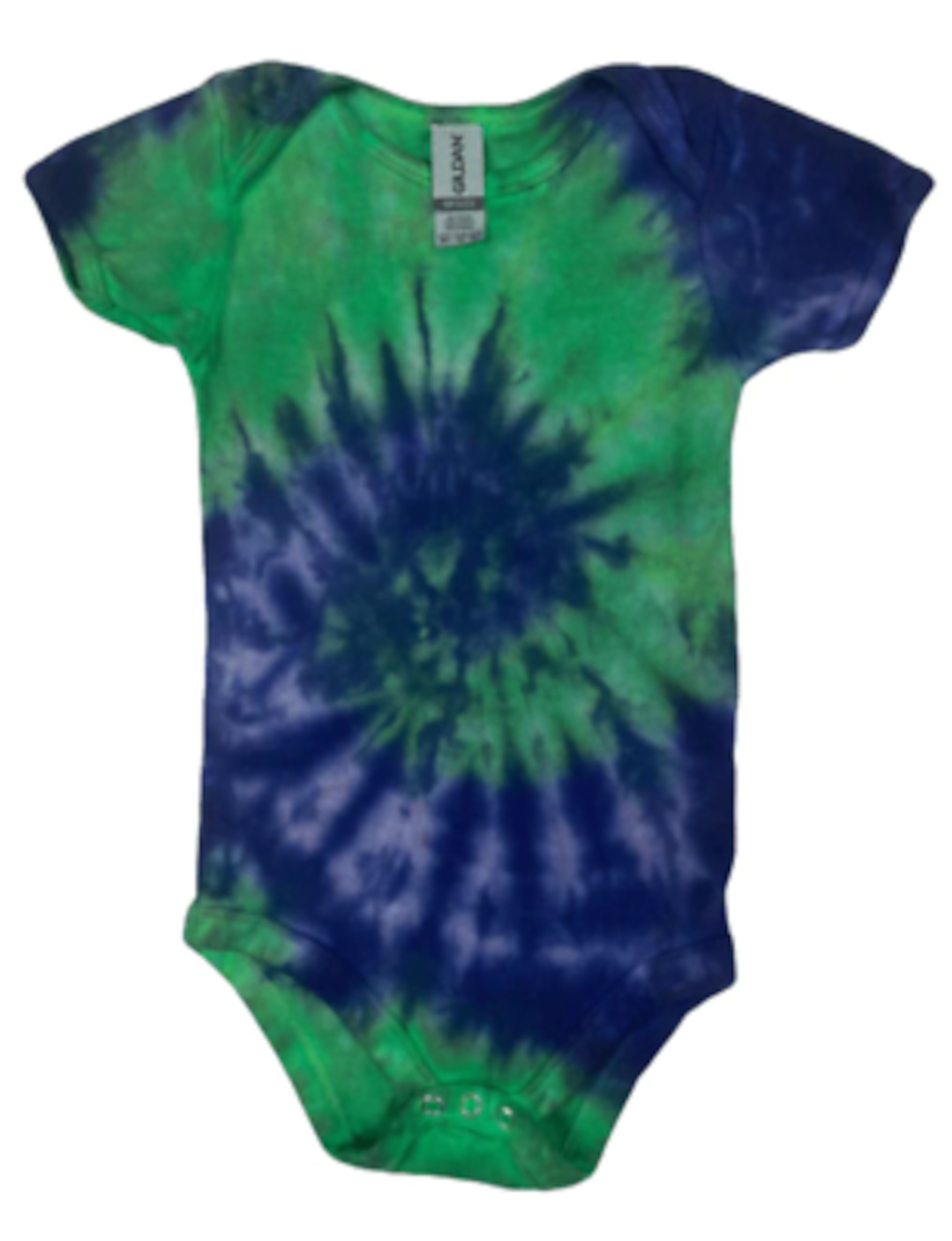 Hand-Dyed Infant Onesie — Green & Blue Spiral | DC Dyes