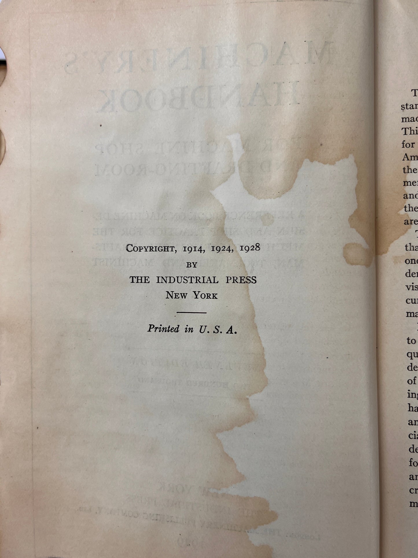 1929 Machinery's Handbook, 7th Edition – Vintage Industrial Reference