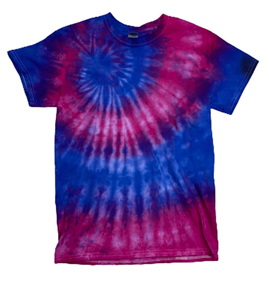 Hand-Dyed Spiral Tee — Blue, Purple & Pink | DC Dyes