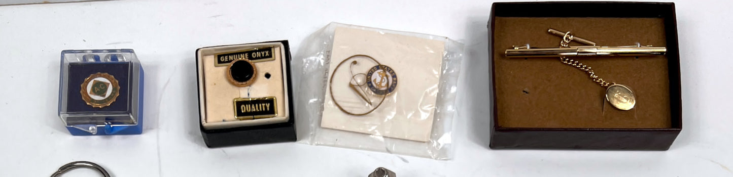 Vintage Mens Estate Jewelry Lot - 40+ Pcs Cufflinks, Tie Bars, Pins, Steelers