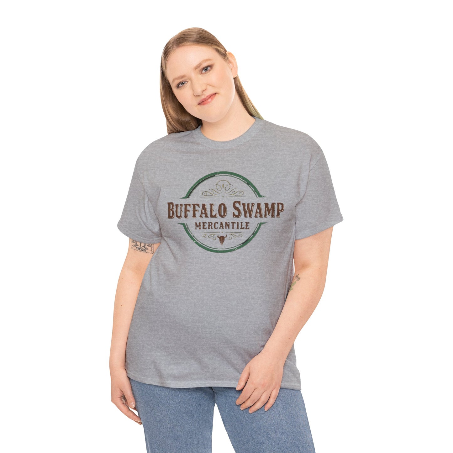 Buffalo Swamp Mercantile Logo Tee - Rustic Outdoor Graphic T-Shirt