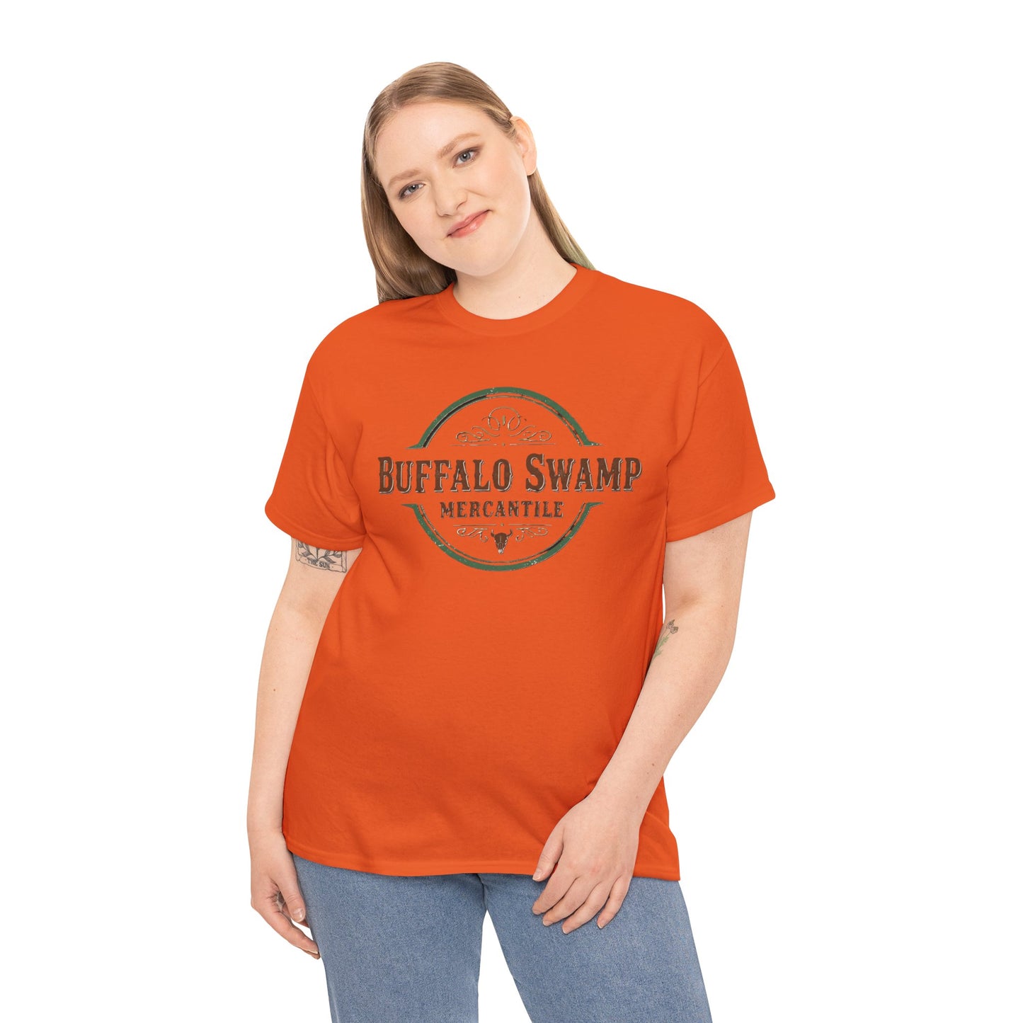 Buffalo Swamp Mercantile Logo Tee - Rustic Outdoor Graphic T-Shirt