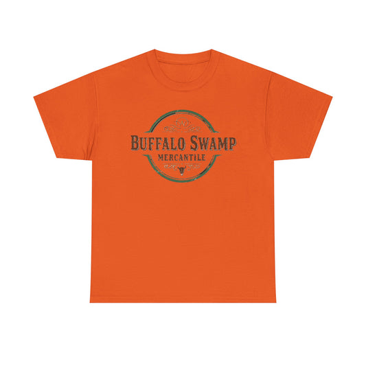 Buffalo Swamp Mercantile Logo Tee - Rustic Outdoor Graphic T-Shirt