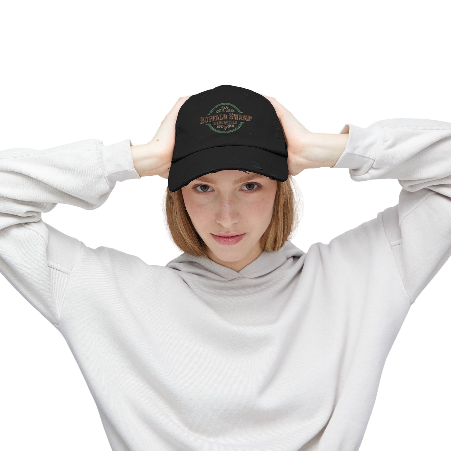 Distressed Buffalo Swamp Mercantile Logo Cap