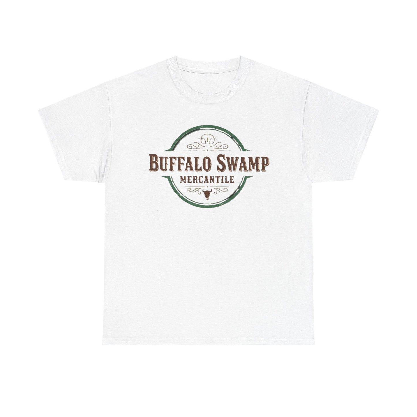 Buffalo Swamp Mercantile Logo Tee - Rustic Outdoor Graphic T-Shirt