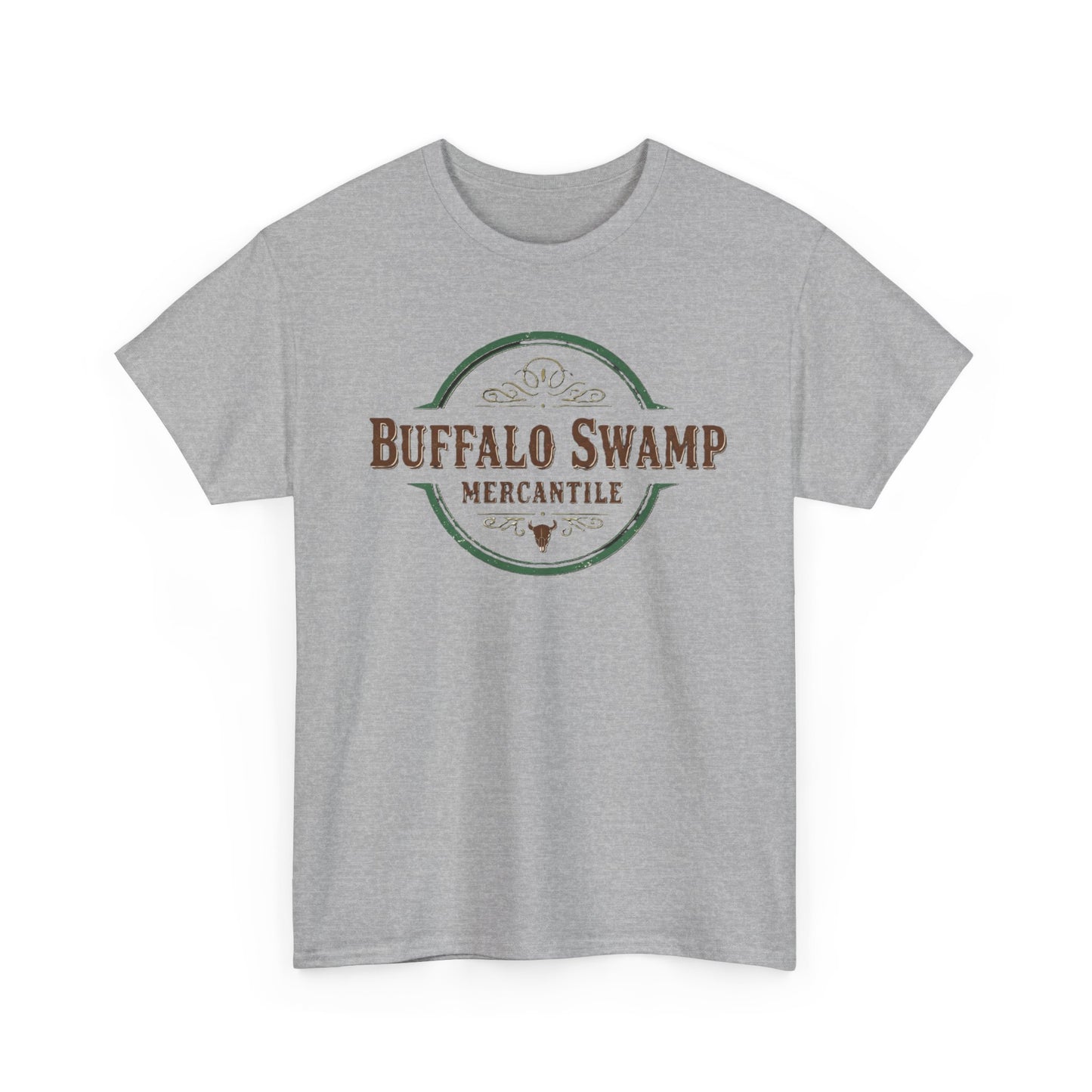 Buffalo Swamp Mercantile Logo Tee - Rustic Outdoor Graphic T-Shirt