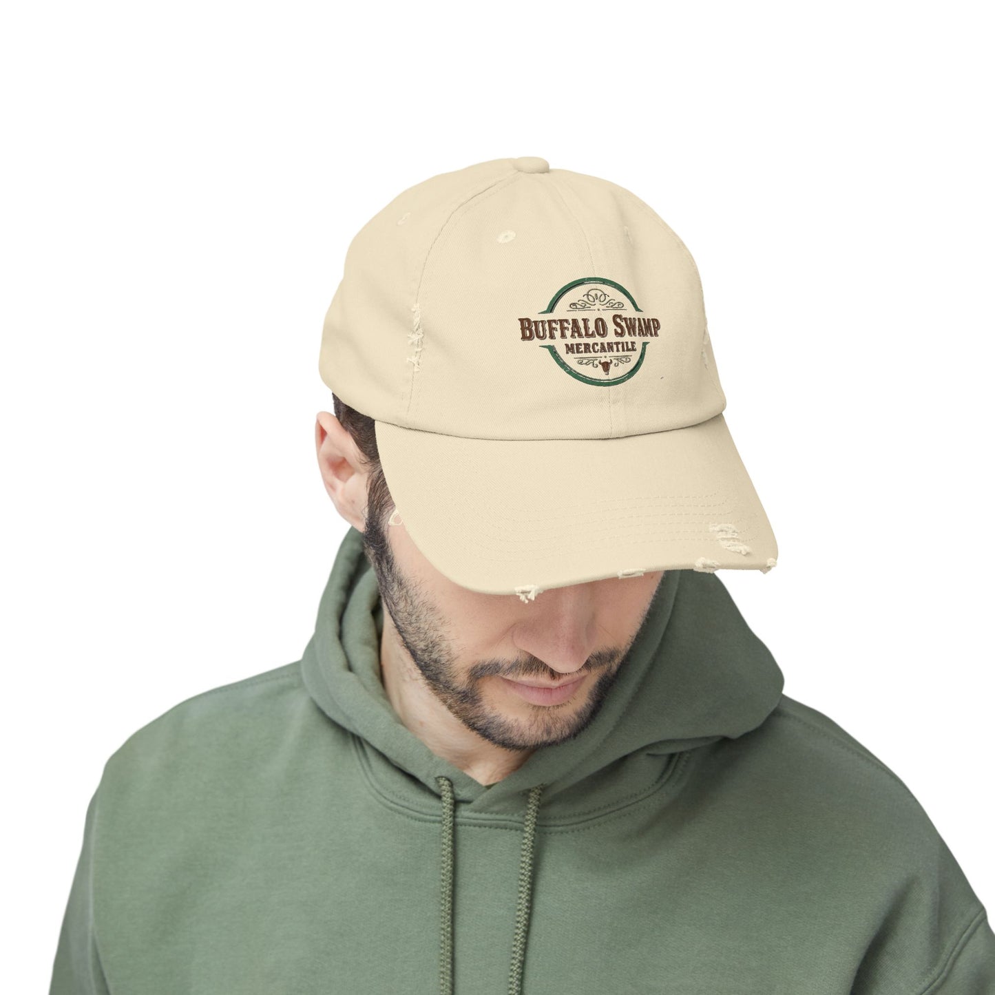 Distressed Buffalo Swamp Mercantile Logo Cap