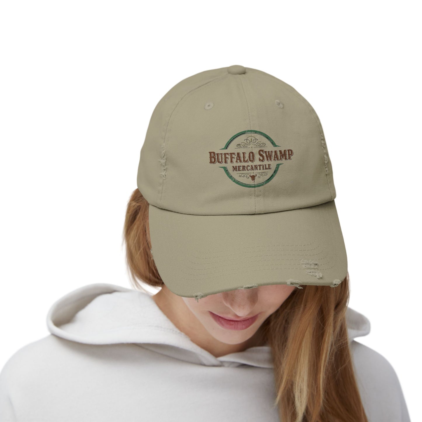 Distressed Buffalo Swamp Mercantile Logo Cap