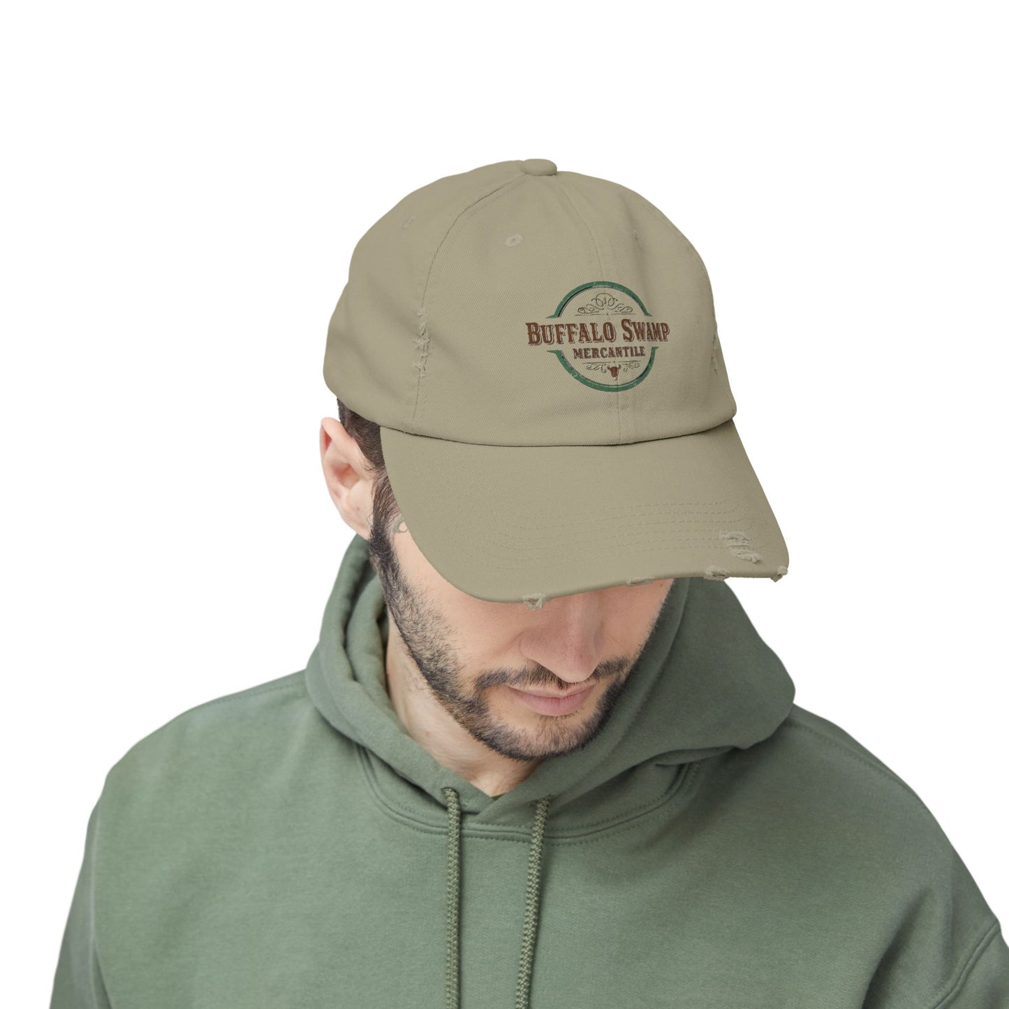 Distressed Buffalo Swamp Mercantile Logo Cap