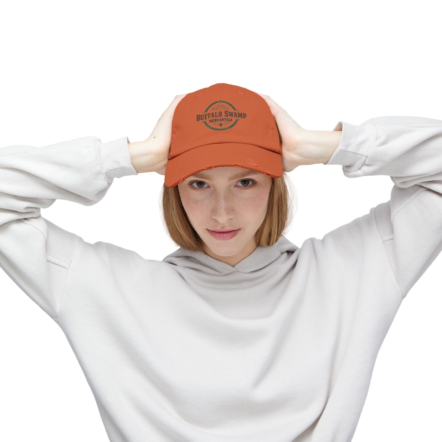 Distressed Buffalo Swamp Mercantile Logo Cap