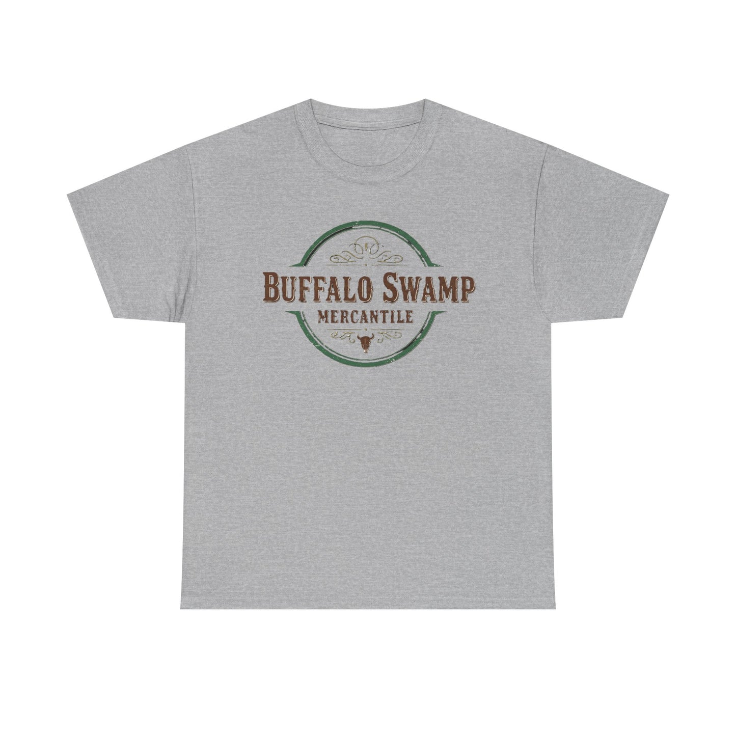 Buffalo Swamp Mercantile Logo Tee - Rustic Outdoor Graphic T-Shirt