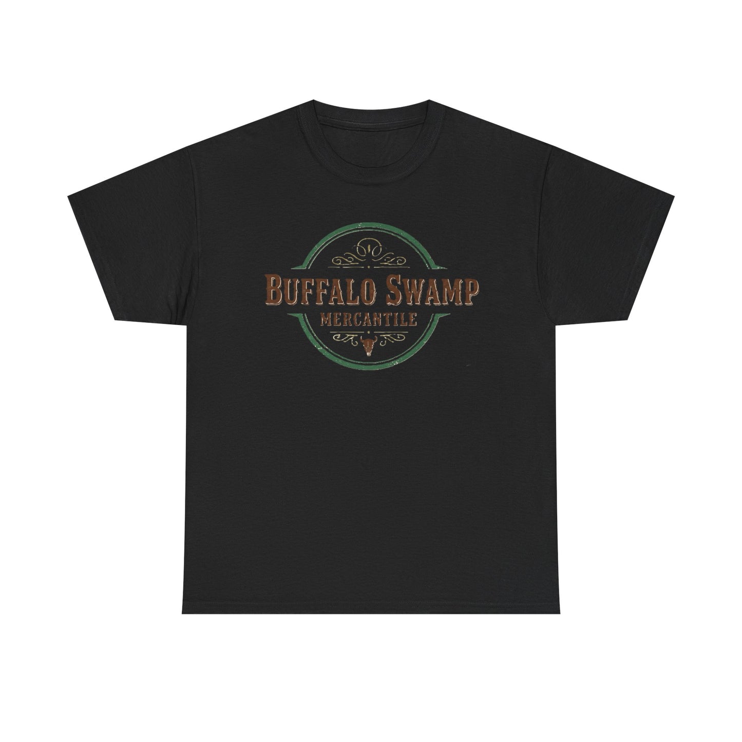 Buffalo Swamp Mercantile Logo Tee - Rustic Outdoor Graphic T-Shirt