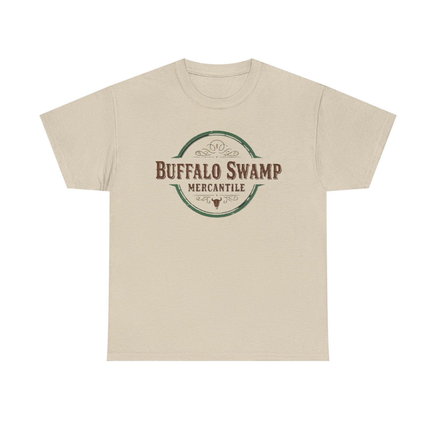 Buffalo Swamp Mercantile Logo Tee - Rustic Outdoor Graphic T-Shirt