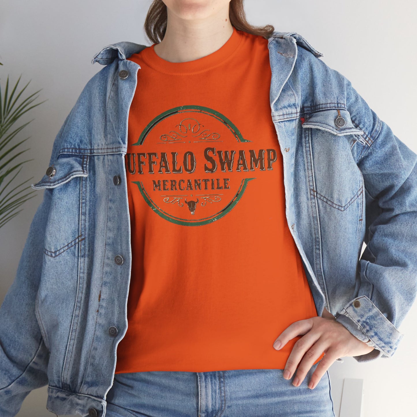 Buffalo Swamp Mercantile Logo Tee - Rustic Outdoor Graphic T-Shirt