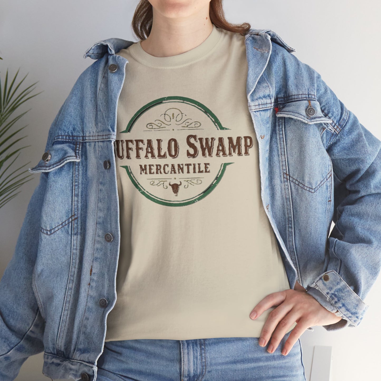 Buffalo Swamp Mercantile Logo Tee - Rustic Outdoor Graphic T-Shirt