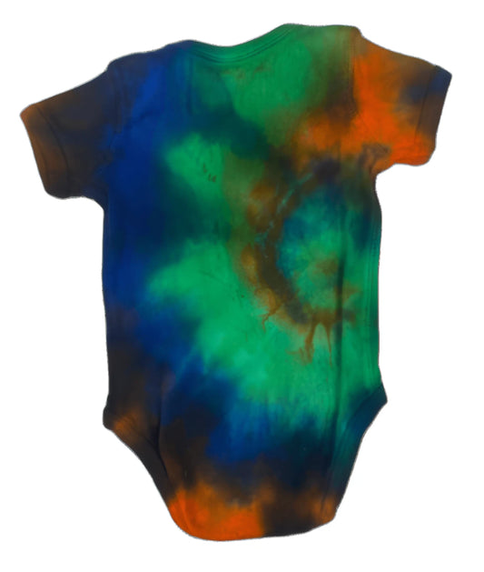 Hand-Dyed Infant Bodysuit — Green, Blue & Orange | DC Dyes