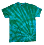 Hand-Dyed Spiral Tee - Emerald Green & Aqua Blue