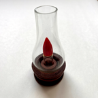 Vintage Oil Lamp Shaped Perfume Bottle – Glass & Wood – Unique Collectible