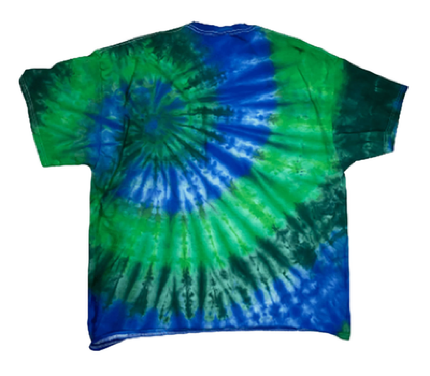 Hand-Dyed Fan Pattern Tee — Green & Blue