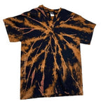 Hand-Dyed Reverse Burst Tee - Black with Orange & Purple