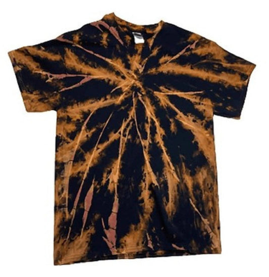 Hand-Dyed Reverse Burst Tee — Black, Orange & Purple | DC Dyes