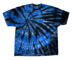 Hand-Dyed Blue & Black Spiral Tie-Dye T-Shirt – XXL