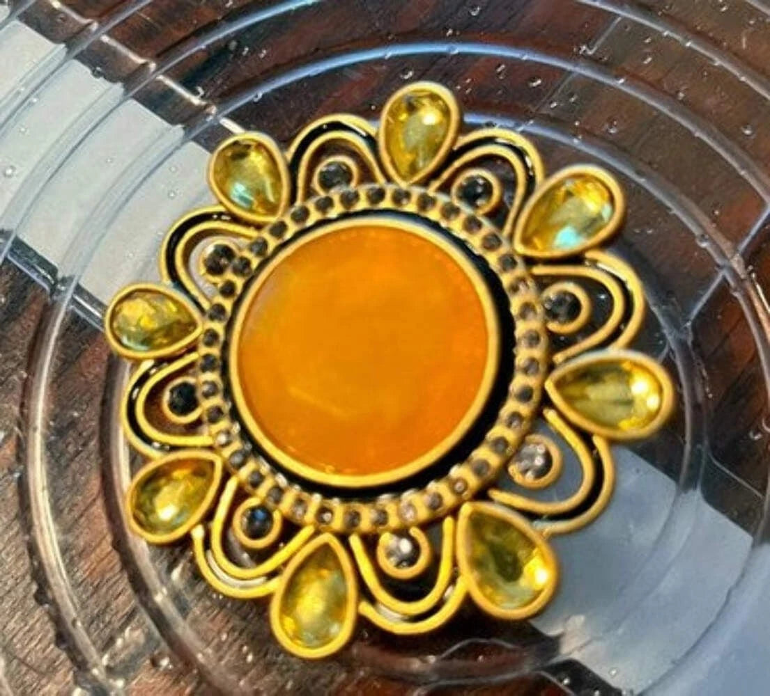 Lia Sophia 'Windsor' Statement Brooch — Yellow Crystal Floral Pin