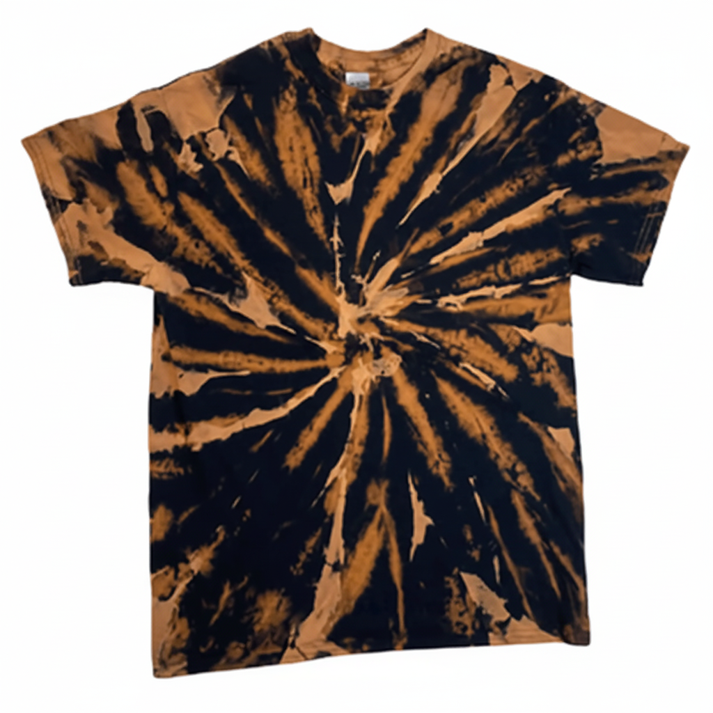 Hand-Dyed Reverse Fractured Spiral Tee — Black | DC Dyes