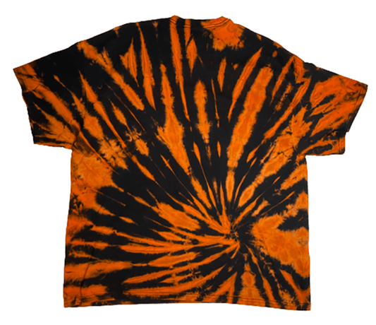 Hand-Dyed Reverse Stripe Tee — Orange & Black | DC Dyes
