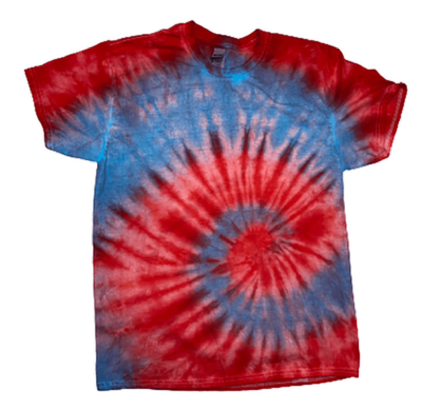 Hand-Dyed Spiral Tee — Red & Blue