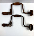 Vintage Carpenters Hand Brace Lot – 8-Inch Sweep – Pair of Restoration Projects