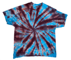 Hand-Dyed Spiral Tee - Burgundy & Sky Blue