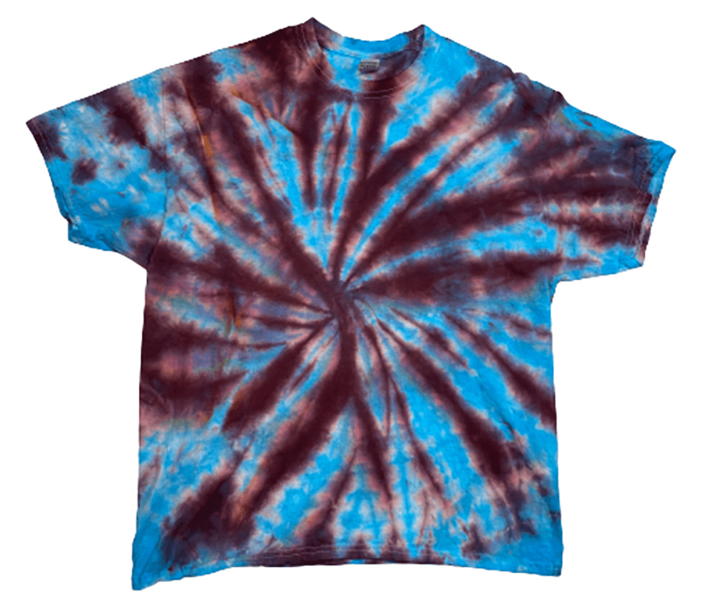 Hand-Dyed Spiral Tee — Burgundy & Sky Blue | DC Dyes