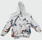 Hand-Dyed Pullover Hoodie - Blue & Brown