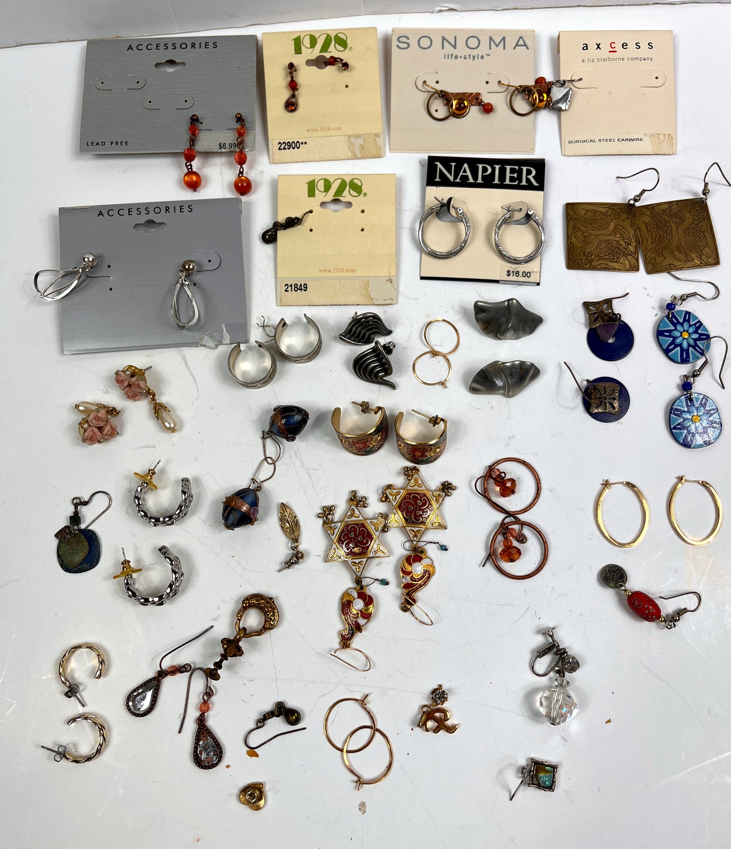 Vintage & Retro Estate Earring Collection Lot – 25+ Pair Treasure Trove (Napier, 1928, Sonoma)