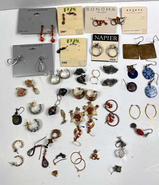 Vintage & Retro Estate Earring Collection Lot – 25+ Pair Treasure Trove (Napier, 1928, Sonoma)