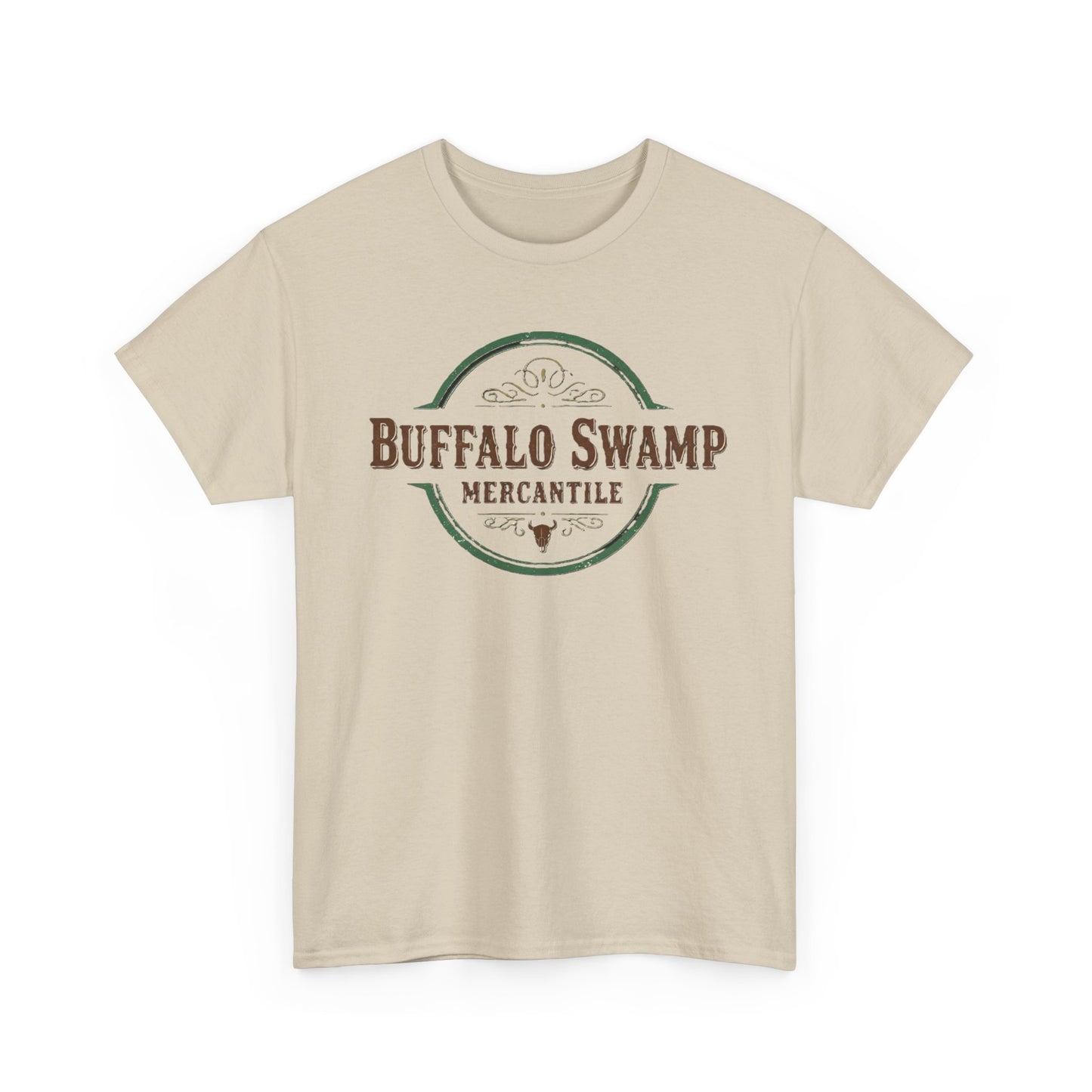 Buffalo Swamp Mercantile Logo Tee - Rustic Outdoor Graphic T-Shirt