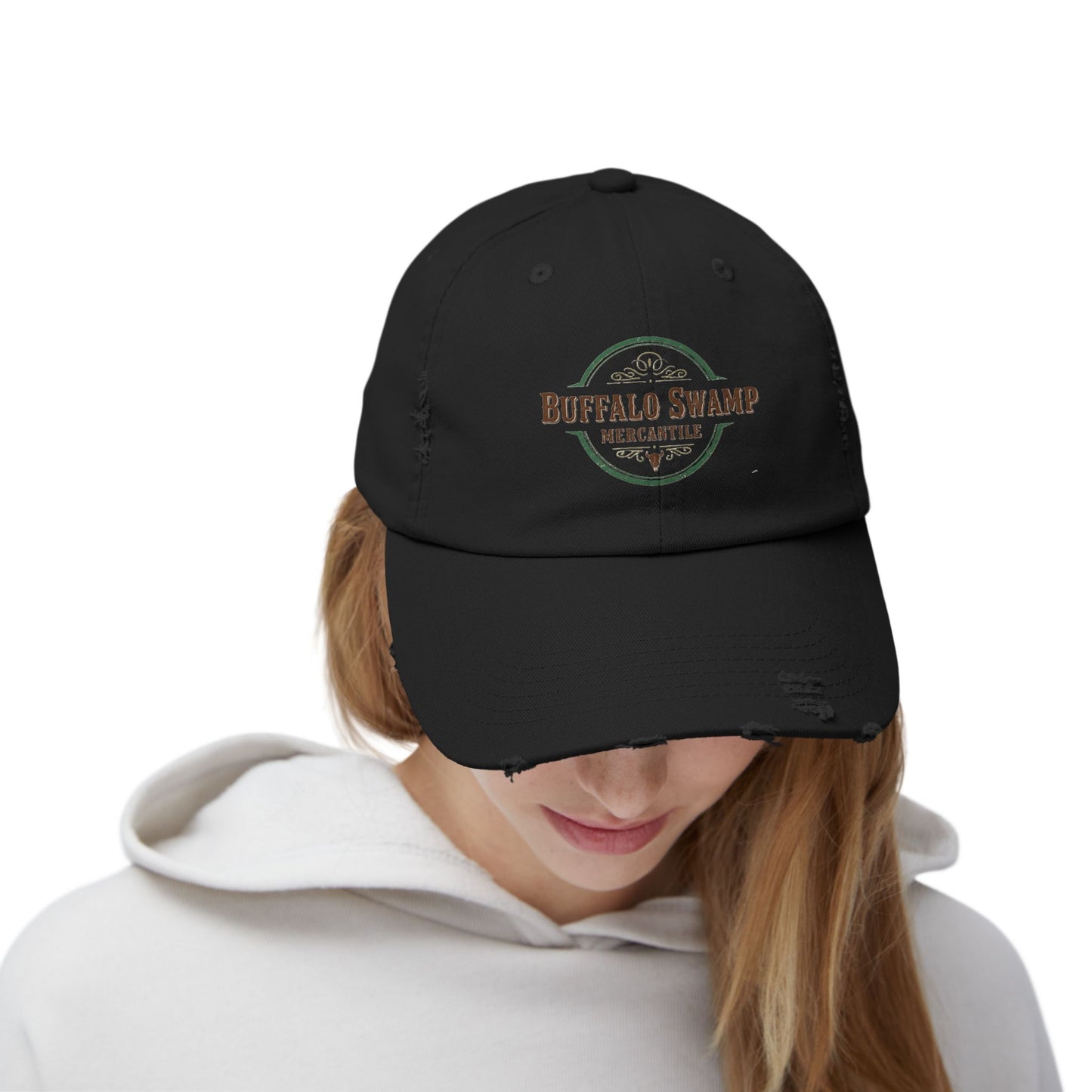 Distressed Buffalo Swamp Mercantile Logo Cap