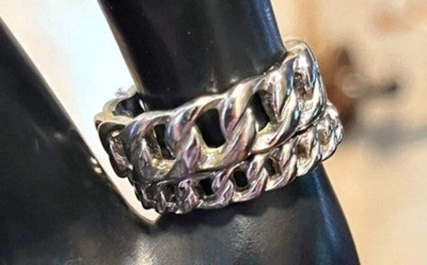 Lia Sophia 'Tally Knots' Stacking Ring Set — Silver-Tone Chain Link