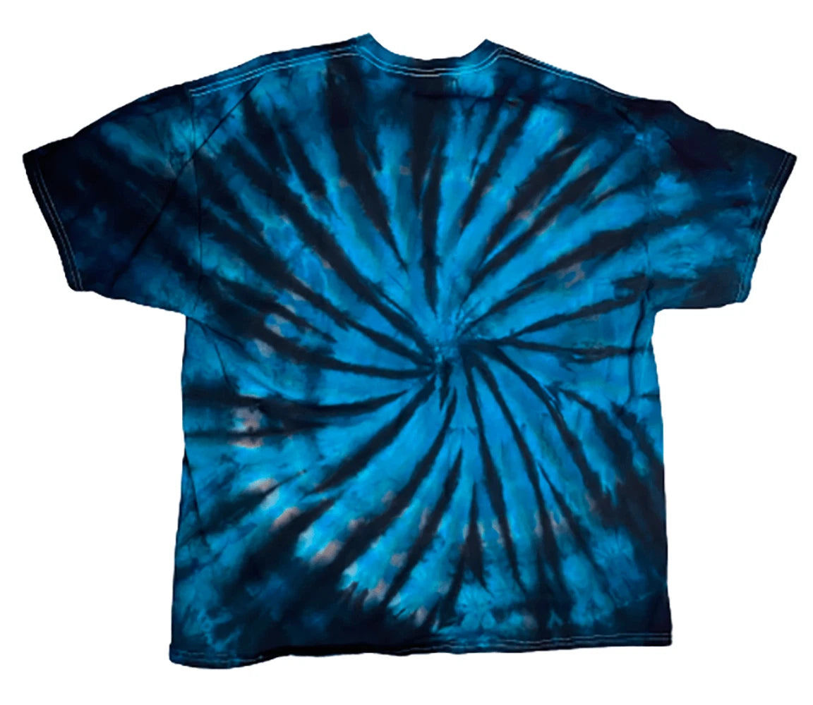 Hand-Dyed Spiral Tee — Turquoise & Black