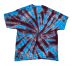 Hand-Dyed Spiral Tee - Burgundy & Sky Blue