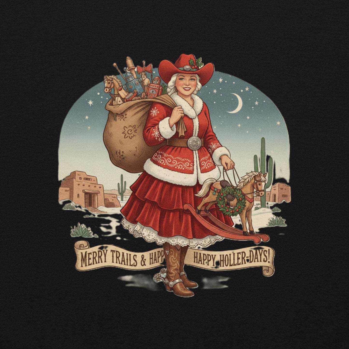 Cowgirl Santa Unisex Sweatshirt