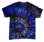 Hand-Dyed Blue, Black & Gray Spiral Tie-Dye T-Shirt – Large