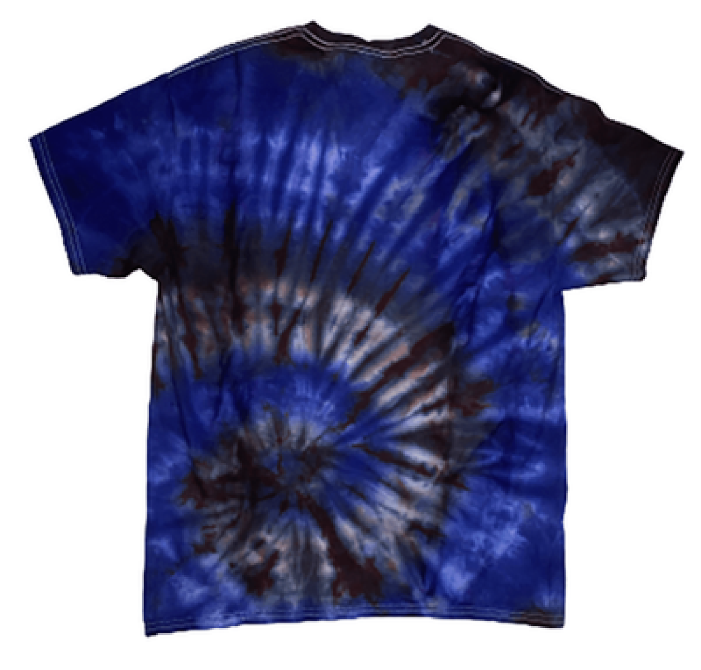 Hand-Dyed Spiral Tee — Blue, Black & Gray