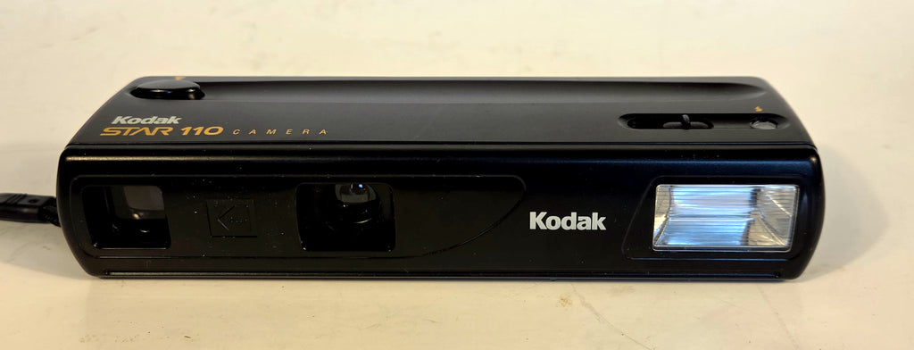 Vintage Kodak Star 110 Film Camera Black Point & Shoot w Strap & Manual