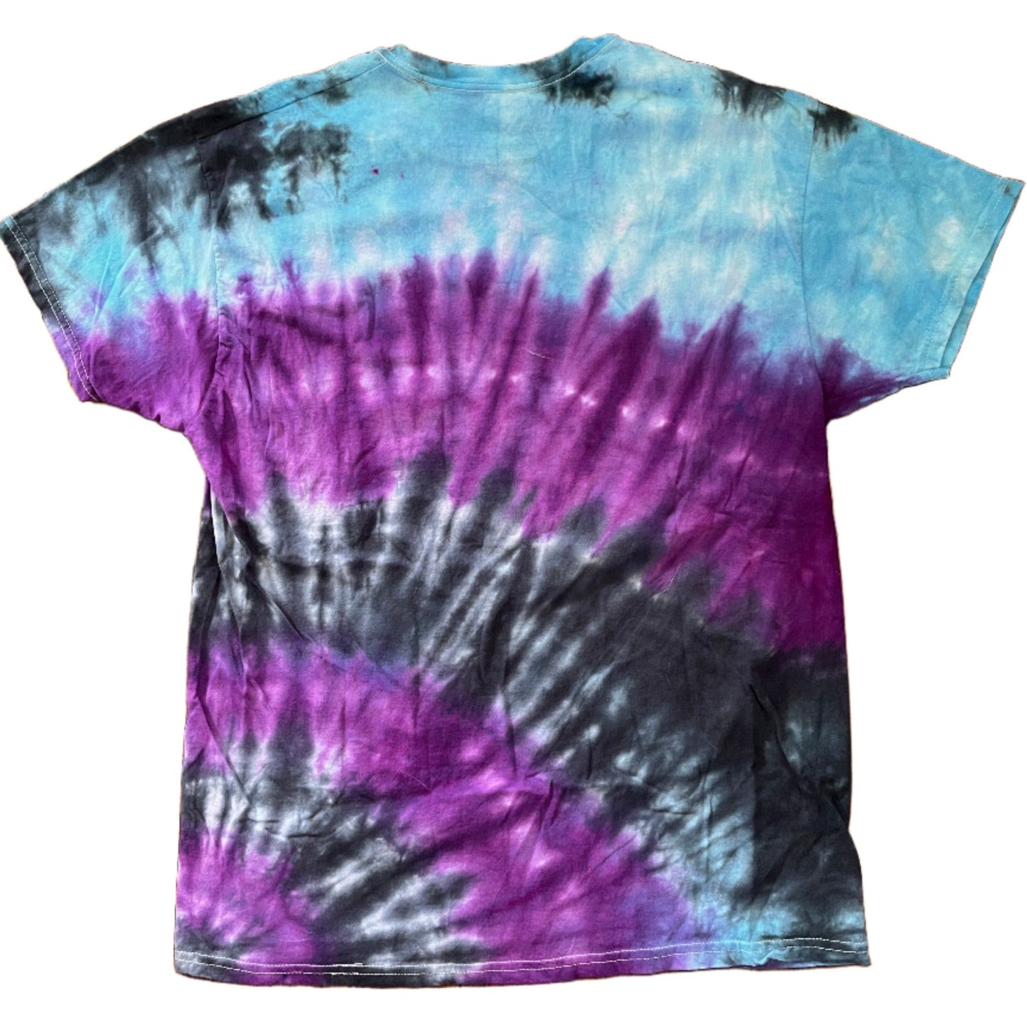 Hand-Dyed Twilight Spiral Tee — Purple, Blue & Black